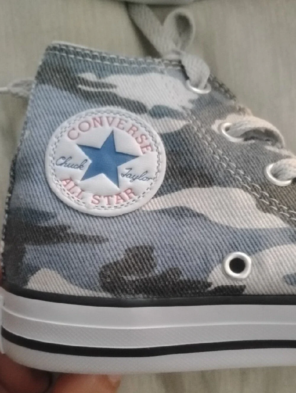 Converse Kids High Top Sneakers in Gray Blue Camo